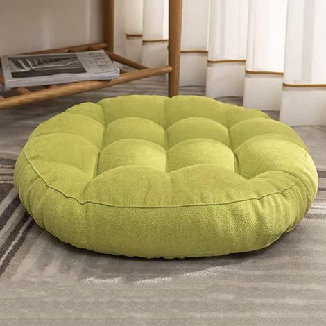 1 Coussin De Sol Rond Épais En Velours Rembourrage Coton Pour Salon Lecture Tatami