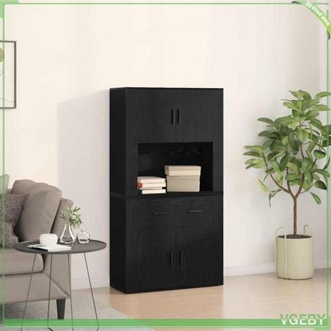 Haut de buffet - FAF7291712450433 - Chêne noir - Bois d'ingénierie - 4 portes et tiroir (1/5)
