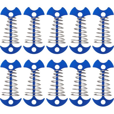 Piquets D'Ancrage Pour Terrasse - En Alliage D'Aluminium - À Crochet À Ressort - Pour Toiles Et Tentes Sur Planches - 10 Pièces (1/5)