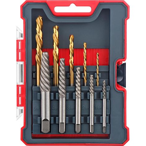 10PCS screw extractors and HSS spindle set. Easy Out,  left-hand spiral flute extractors for broken,  damaged,  and removed screws,  studs,  and bolts. (1/5)