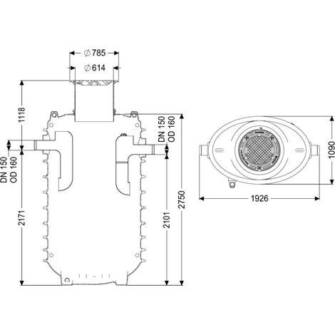 KESSEL 95100-120D-DR Séparateur de graisses EasyClean encastré
