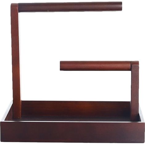 Présentoir en Bois Massif Vieilli Plateau Support pour Bracelets et Clés Organisateur Décoratif pour Bijoux pour Entrée et Bureau Couleur Brun Rangement Compact et Stable (1/5)