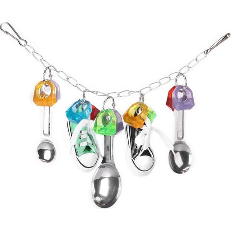 Perroquet en plastique coloré, oiseau à mcher, jouets, Cage suspendue, décoration (1/5)