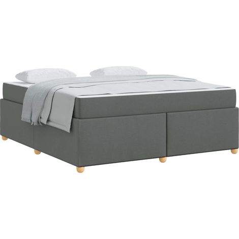 Maison Exclusive - Bettrahmen mit Matratze Dunkelgrau 180 x 200 c (1/5)