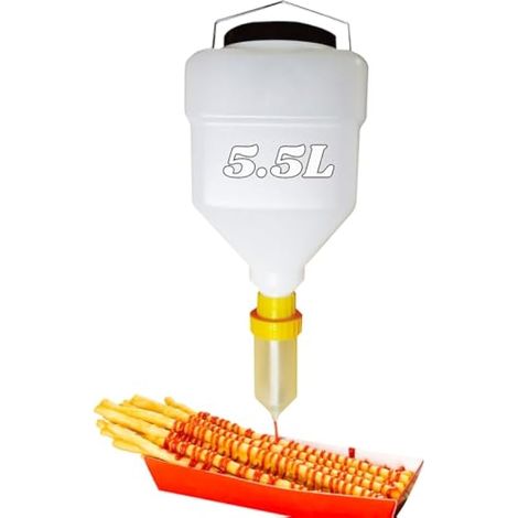 Bouteille à épices à Suspendre, Recipient Sauce Presser Les Bouteilles de 5.5L, Bouteille Sauce Rechargeable Distributeur de Ketchup Anti-Fuite pour Restaurants Sauces d'assaisonnement Vinaigrette (1/5)