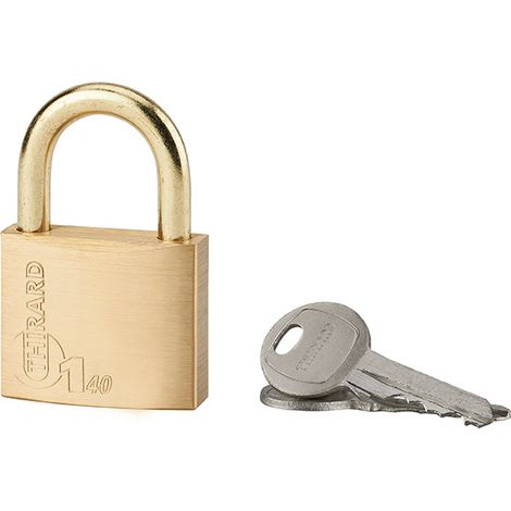 THIRARD - Cadenas à clé Type 1 UNIKEY (achetez-en plusieurs, ouvrez avec la même clé), 40mm, anse laiton, 2 clés - THIRARD (1/5)