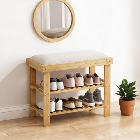 Console natural y Crema en bambú 60 x 29 x 49 cm (1/5)