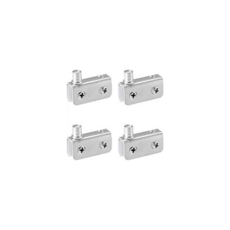 Paquet de 4 Pivot Porte Verre, Charniere Porte Verre, Acier Inoxydable, Ajustement pour Verre de 5-8mm (1/5)