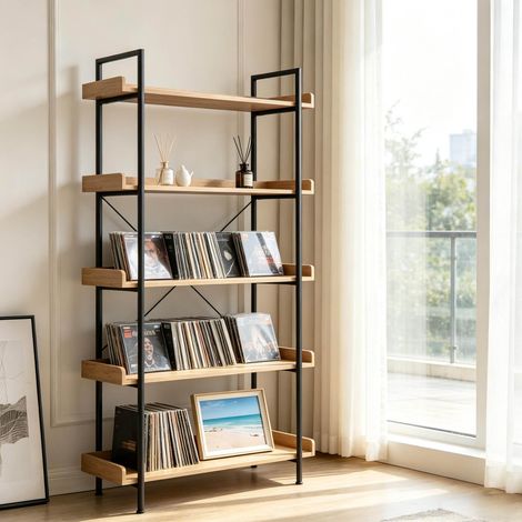 Mueble estantería de 5 baldas MDF y metal OKMYHOME (1/4)