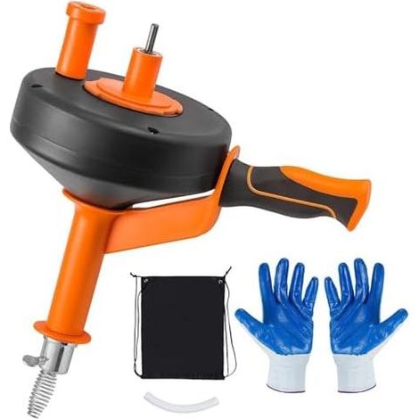10 m Abflussreinigungsspirale – Wiederverwendbare Spirale mit Bohrer, Adapter und wasserdichten Handschuhen, umweltfreundlich, ideal für Küchen, Spülbecken usw. (1/5)