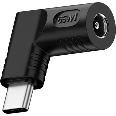 Adaptateur DC Femelle vers USB Type-C Mâle - 65W PD, Connecteur en Forme de I (1/4)