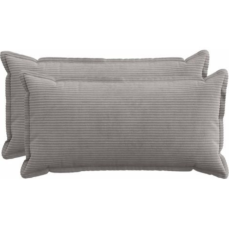 Funda de almohada 2 uds. HOUTEN Gris Claro 40 x 80 cm pana vidaXL