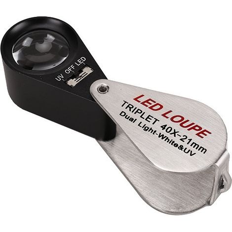 Loupe optique pliable haut de gamme 40X pour l'appréciation des diamants en métal, l'identification des bijoux anciens et des reliques culturelles (1/5)