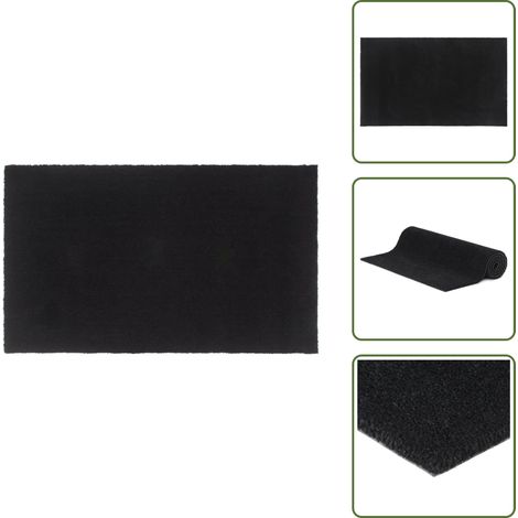 Alfombra de fibra de coco - vidaXL Felpudo de fibra de coco negro 90x150 cm - Felpudo para puerta