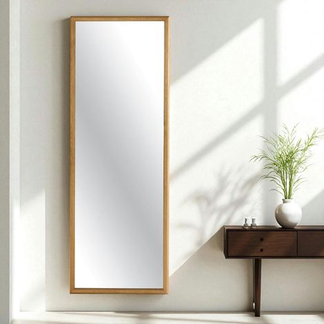 Miroir d'entrée vertical - cadre bois clair 140 cm IENA (1/2)
