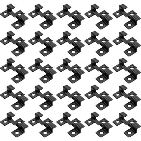 Wiltec Clip di fissaggio per listoni da pavimento esterno Decking Acciaio inox 6 mm 50 pezzi Nere