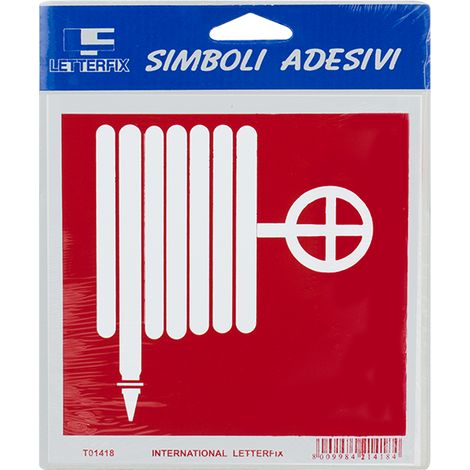 Señal Adhesiva Boca de Incendio Plástico 17x17 cm Alta Durabilidad ROJO Y BLANCO