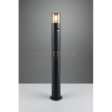 HOOSIC PALO ALTO DA ESTERNO ANTRACITE CON DIFFUSORI FUME' E SENSORE DI MOVIMENTO IP44 H. 80CM 1 LUCE ATTACCO E27
