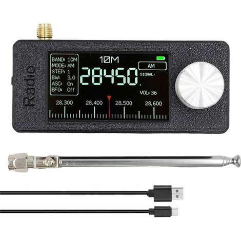 Geeignet für das tragbare Radio SI4732 (0,5–108 MHz LSB USB AM/FM-Taschenradio, 1,9-Zoll-IPS-Bildschirm, FM/AM-SW-MW-VHF-Radio)
