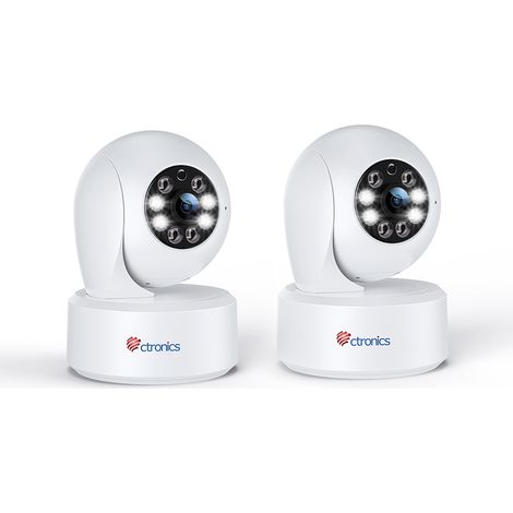 Lot de 2 Caméra Surveillance 4K 8MP Ctronics 2,4/5GHz WiFi Suivi Auto Détection Intelligente Personne/Animaux 360° PTZ Cloud et Stockage Carte TF 256Go (1/5)