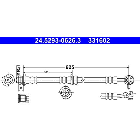 Flexible de frein ATE 24.5293-0626.3 NISSAN 46210-4EA0B 46210-4EA2B