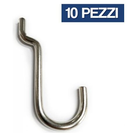 GANCIO IN FERRO PER PANNELLI FORATI GANCI DA CM 5 CONFEZIONE DA 10 PZ 27761/10 (1/2)