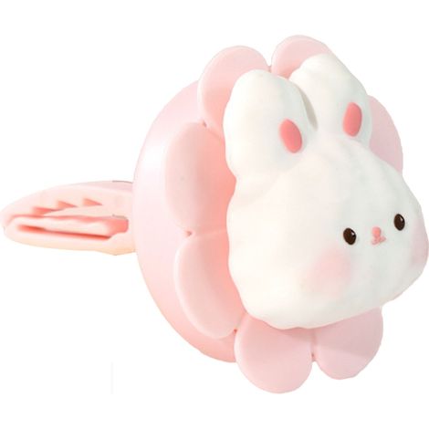 Support de fleur rotative parfumée pour bouche d'aération voiture, petit lapin décoratif, diffuseur clip ventilation intérieur auto. (1/5)