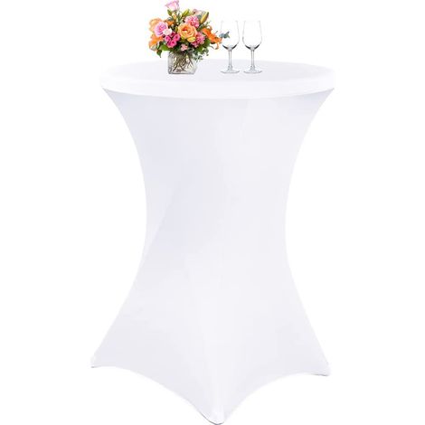 Cocktailtischdecke WEISS 80 cm