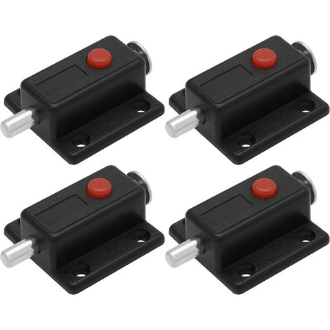 CCYKXA 4 Pieces Black Plastic Automatic Spring-Loaded Door Latches for Cabinet Doors, Wardrobe Doors, Cribs, and Windows (1/5)