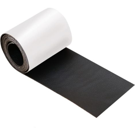 (Noir) 7,6 x 152 cm Réparateur en cuir autoadhésif, réparation en cuir patchs, autocollant Patch en cuir   pour siège de voiture, meubles, veste, canapé, sac à dos, graisses, taches
