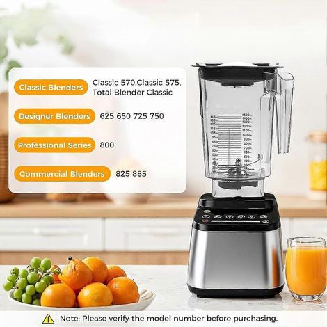 Gobelet mélangeur de rechange de 90 oz pour mélangeurs Blendtec, compatible avec les gobelets mélangeurs WildSide+, convient aux séries Classic/Designer/Pro. (1/5)