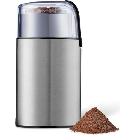 Moulin à café électrique - - Acier inoxydable - Moudre 30g en 10s - Couvercle transparent - Lames résistantes (1/5)