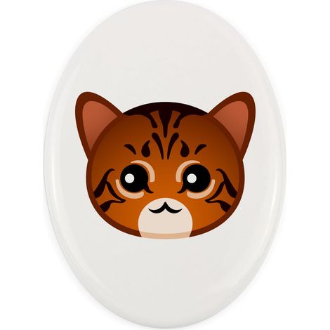 Toyger Cat - Carreau de pierre tombale en céramique avec graphismes et inscription par Art-Dog (1/4)
