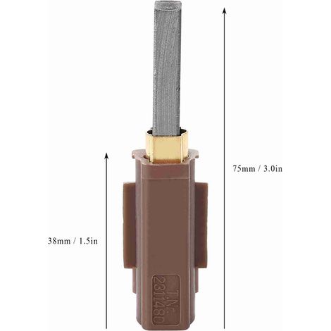 Ortviai Brosse à charbon pour moteur d'aspirateur Ametek Lamb 2311480 / 333261 / 33326-1, 75 mm, matière PC (1/4)