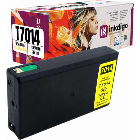 Inchiostro Inkdigo T7014 compatibile con le stampanti Epson WorkForce Pro WP4015DN WP4530, certificato TÜV. (1/5)