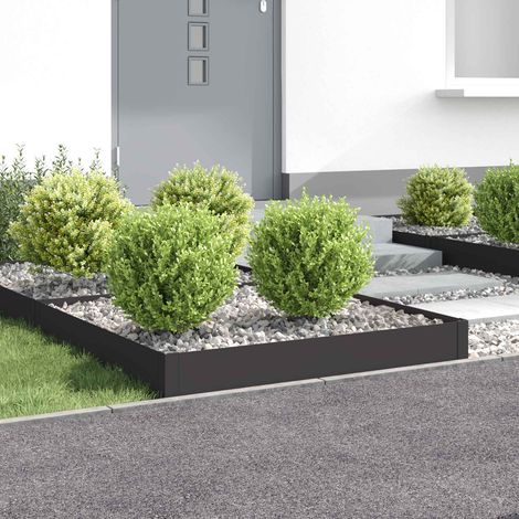 Teenpull – Raseneinfassung 4 Stk. 100 x 100 x 20 cm Stahl Schwarz (1/5)