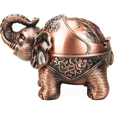 Cendrier éléphant avec couvercle, coupe-vent, idéal pour l'intérieur et l'extérieur, parfait comme cadeau pour la fête des pères. (1/4)