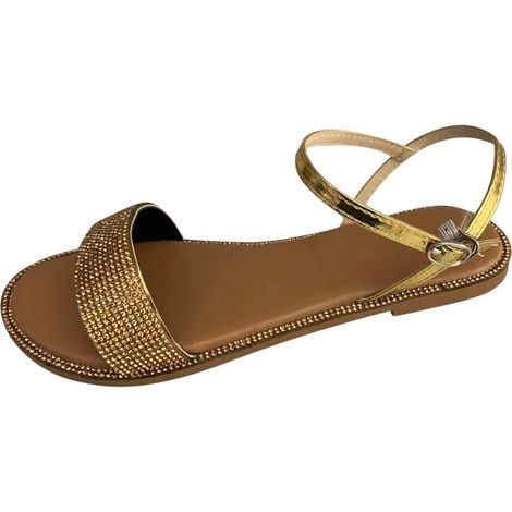 Sandalias deportivas para mujer con tira entre los dedos, zapatos casuales de punta redonda para mujer, sandalias planas de verano con cristales para mujer. (1/5)