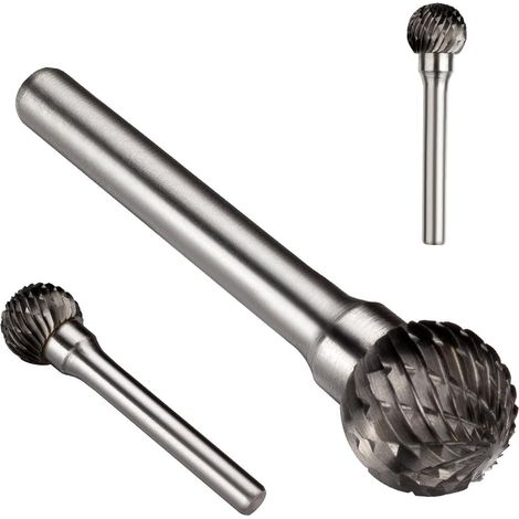 Fraise Rotative Lime en carbure de tungstène à coupe double en forme de boule Tige de 6 mm et diamètre de tête de 14mm (1/4)