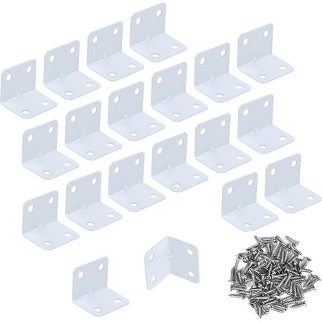 Soportes de ángulo recto de 90 grados de acero inoxidable - Paquete de 20 con tornillos (1/5)