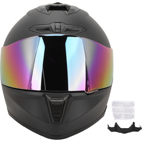 Eosnow Casque de moto garde multicouche chaud respirant confortable couche tampon intégral pour l'équitation cyclisme lentille de couleur noir mat L