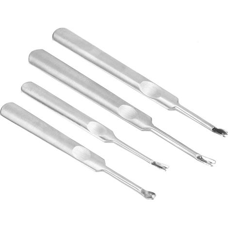 Lot de 4 gouges à cuir DIY en acier inoxydable, couteau à creuser U/V pour sculpture et gravure artisanale (1/5)