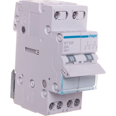 Interruptor de potencia modular I-0-II (red eléctrica-generador) 25A 2P SFT225