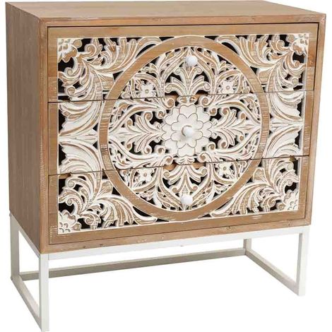 Comoda de madera blanca 75x35x75 (1/5)