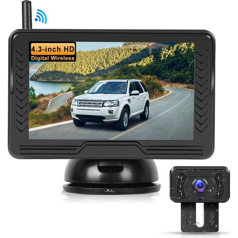 Caméra de Recul sans Fil 1080P, Kit Moniteur IPS de 4,3 Pouces, Facile à Installer, Guide des Lignes DIY, Vision Nocturne, pour Voiture/Camionnette/Pickup/Véhicule Utilitaire/Camping-Car (1/5)