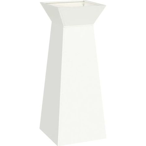 Fioriera a colonna moderna da esterno 40 x 40 x 100 cm stile elegante minimalista in materiali bianchi 020052412