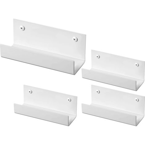 Lot de 4 crochets de rangement muraux en acier pour brouette de garage robuste pour suspendre échelles, chariots, chaises, vélos (blanc) (1/5)
