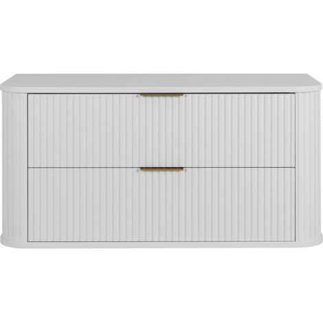 Mobile da bagno, Bianco Opaco, maniglia oro, 41,5 x 100 x 51,7 cm (1/5)