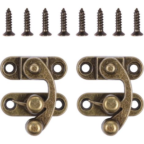 Lot de 2 cadenas anciens fermoir à pression loquet rétro bronze