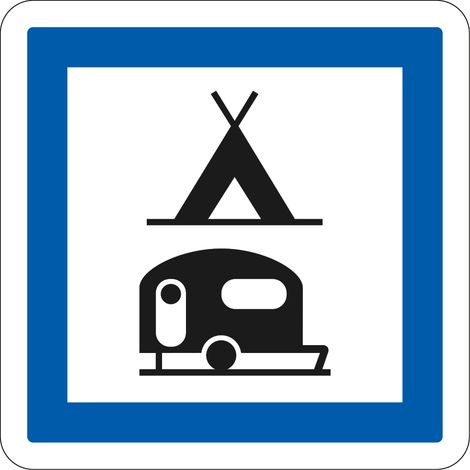 Panneau Indication CE4c – Camping tentes et caravanes – Gamme ECOLIGN – Classe 1 – 350 mm (1/5)